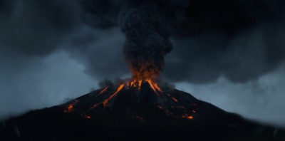 Volcán en "El Hombre del Norte", película de aventuras nórdicas, dirigida por Robert Eggers.